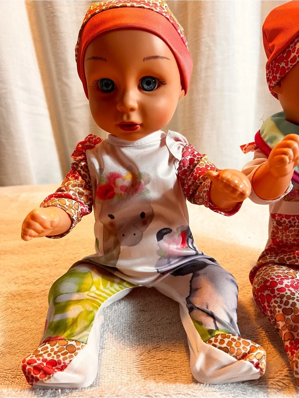 Twin Baby Dolls Set - Pink and Multicolor Outfits lolkiñ